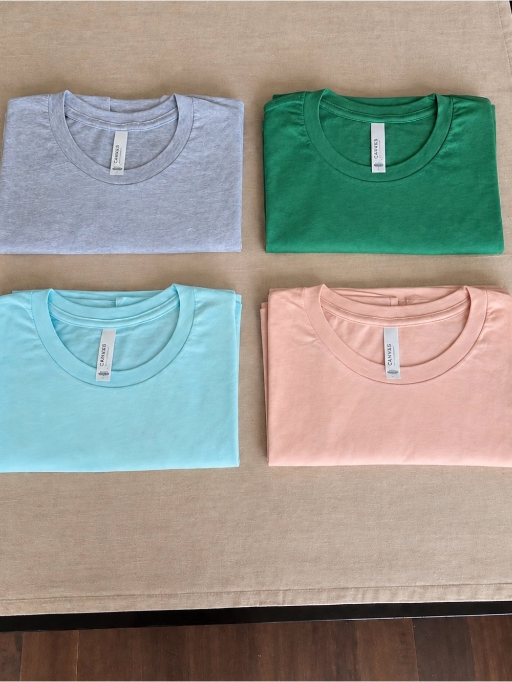 Bella + Canvas Crewneck T Shirts Grey, Baby Blue, Peach, Green - Size Large